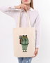 Zoozie Bags Bolso de Mano Tote de Algodón 100% Crema 35x40x8 cm